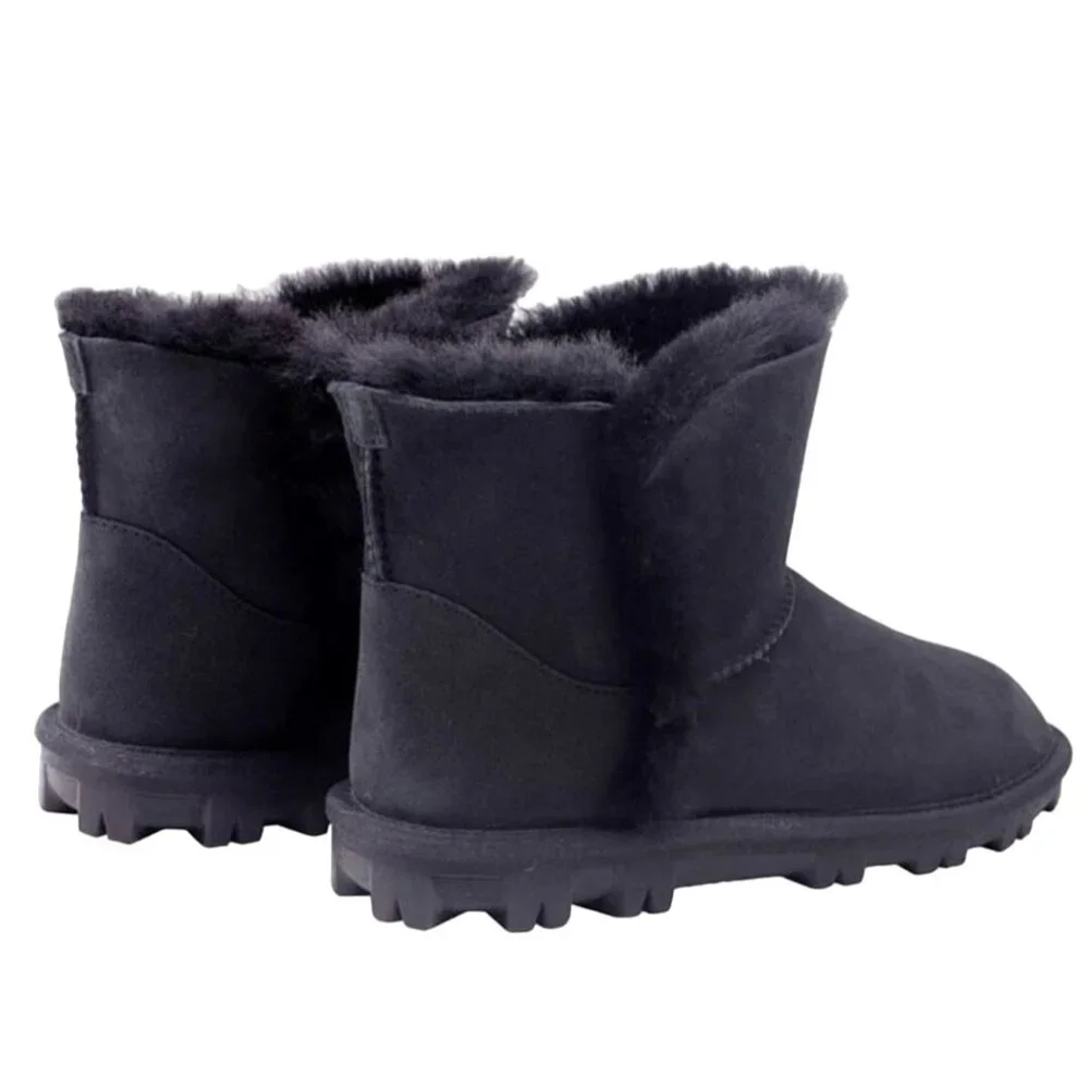 Kirkland 8 Real Fur Short Boots Womens Shearling Suede Shoe Winter Snow Outdoor